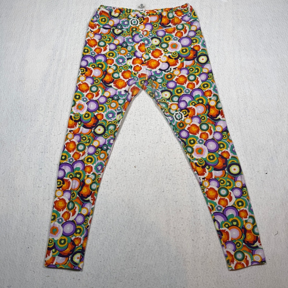 LuLaRoe Tall & Curvy Leggings Multi-Color Psychedelic Circle Print Geometric TC
